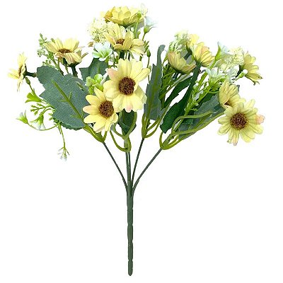 MARGARIDA BUQUE ARTIFICIAL AMARELO 27CM 129090