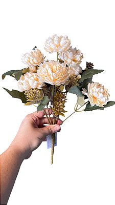BUQUE CRISANTEMO 25CM FLOR ARTIFICIAL CHAMPANHE 129099
