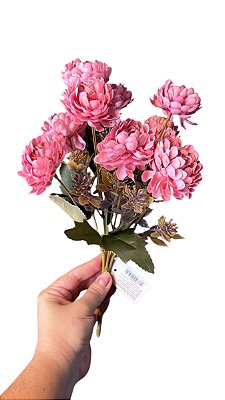 BUQUE CRISANTEMO 25CM FLOR ARTIFICIAL ROSA 129101