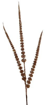 GALHO HASTE MINI FOLHAS GLITER 80CM CHAMPANHE 129340