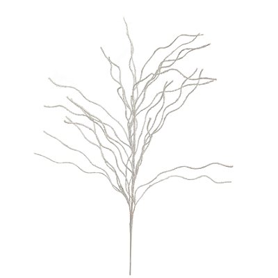 GALHO NATAL HASTE LATERAL GLITER 70CM OFF WHITE 129339