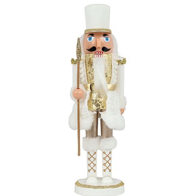 QUEBRA NOZES DECOR C/ ESTRELA 40CM BRANCO DOURADO 129272