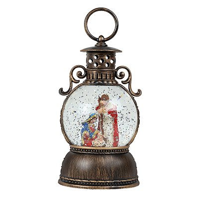 LANTERNA CENARIO NATAL 10,5X20CM LUZ MUSICA USB 129156