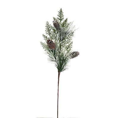 GALHO FOLHAGENS PINHAS NEVADO 70CM 129154
