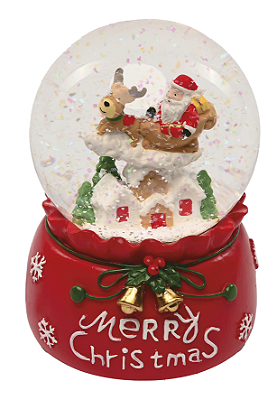 ENFEITE DE NATAL GLOBO NATALINO 12X8CM MUSICAL 129151