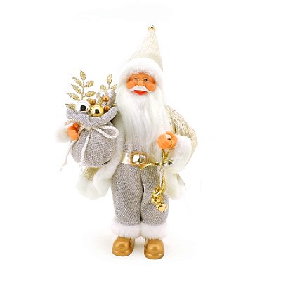 PAPAI NOEL SACO PRESENTE 30CM SILVER 129116