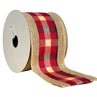 FITA ARAMADA LUXO XADREZ JUTA 6,3CM X 9 METROS 129365