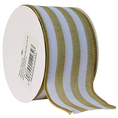 FITA ARAMADA LUXO JUTA 6,3CM X 9M BRANCA E BEGE 129215