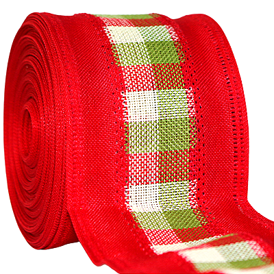 FITA ARAMADA VERMELHA XADREZ 6,3CM X 9M 129195