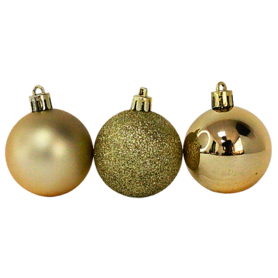 KIT BOLA DE NATAL 8CM C/6 UN DOURADO 129232