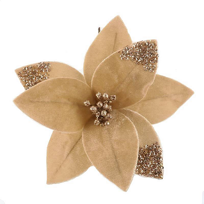 FLOR DE NATAL BICO DE PAPAGAIO CHAMPANHE NUDE 22X16CM 13614