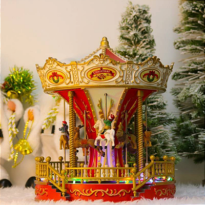 CARROSSEL MUSICAL NATAL 28X23X23CM PILHA/USB 129357
