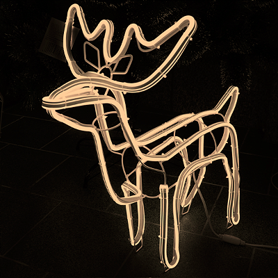 RENA DE NATAL MACHO S/ MOVIMENTO NEON LED 60CM 110V 13680