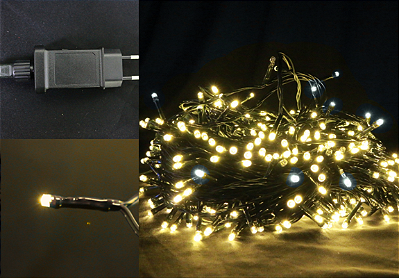 PISCA ESTROBO 50M 500 LEDS BRANCO QUENTE BIVOLT 129218