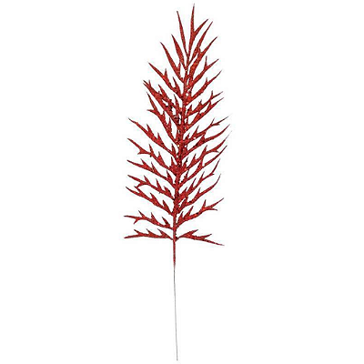 HASTE GALHO DE NATAL FOLHA VERMELHO 43CM 129221