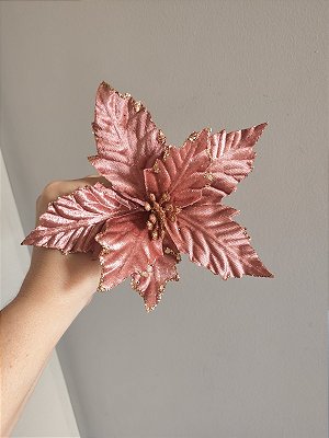 FLOR DE NATAL POINSETIA ROSE AVELUDADA 20CM 9974RS