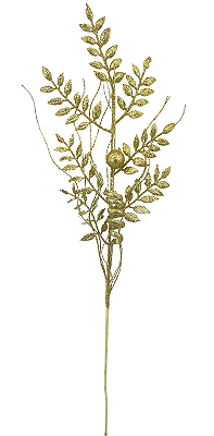 ENFEITE DE NATAL GALHO GLITER DOURADO 60CM 13846