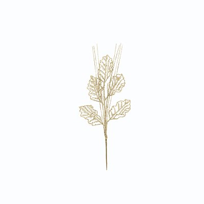 GALHO FOLHAS 30CM GLITER CHAMPANHE FOLHA 129129