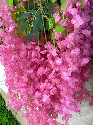 PENDENTE DE FLOR GLICINA ROSA X3 110CM