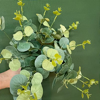 BUQUE DE EUCALIPTO VERDE FOSCO 50CM X15 PLANTA ARTIFICIAL 129731