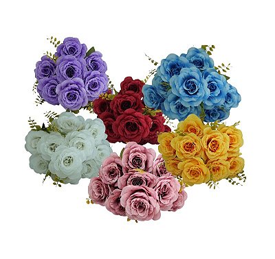 ROSAS ARTIFICIAIS PREMIUM C/10 BOTOES 51CM 129021
