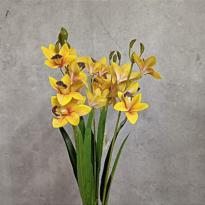 BUQUE ORQUIDEA ARTIFICIAL CYMBIDIUM 3D X5 50CM 130009