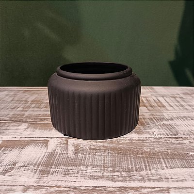CACHEPOT WAVES P PRETO FOSCO 128440