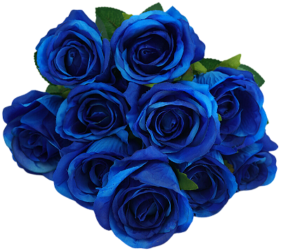 BUQUE DE ROSAS ARTIFICIAIS C/10 BOT 50CM 13875 - Az - Azul