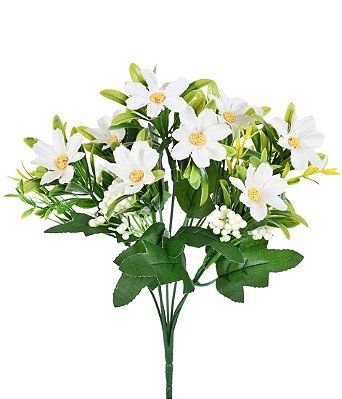 BUQUE FLOR ARTIFICIAL MARGARIDA X7 30CM CREME 130530