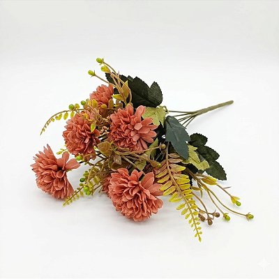 BUQUE DE CRISANTEMO TERRACOTA 130728