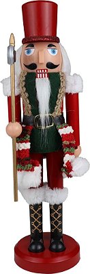 QUEBRA NOZES DECORATIVO 28CM COM LANÇA VERMELHO E VERDE 130693