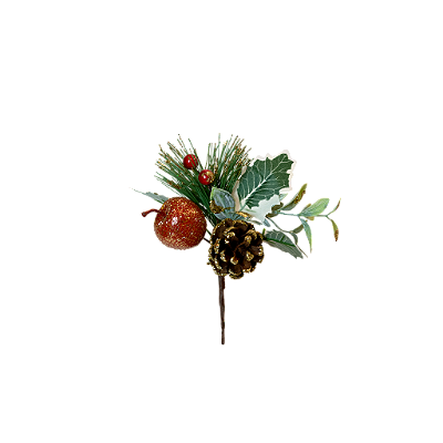 PICK FOLHAG PINHA FRUTA GLIT 20CM VM/VD