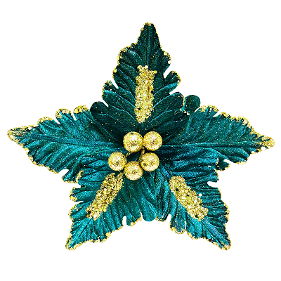 FLOR NATALINA 23CM 5 PÉTALAS VERDE