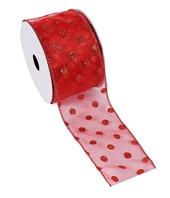 FITA ARAMADA DECORADA DOURADA 6,3CM X 9,14M