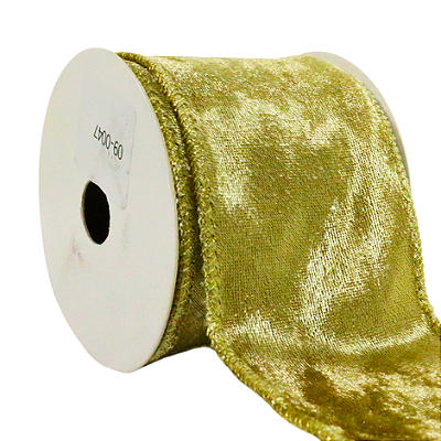 FITA NATALINA ARAMADA 6CM X 9,14M VELUDO DOURADO