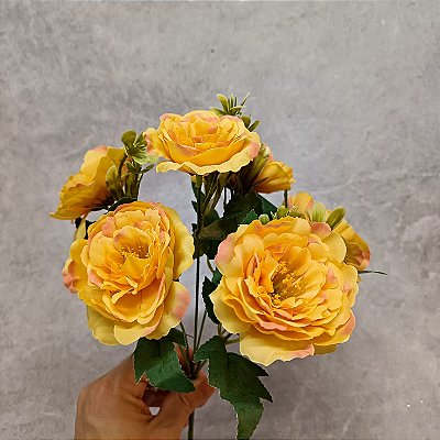 BUQUE PEONIA X6 LARANJA 34CM