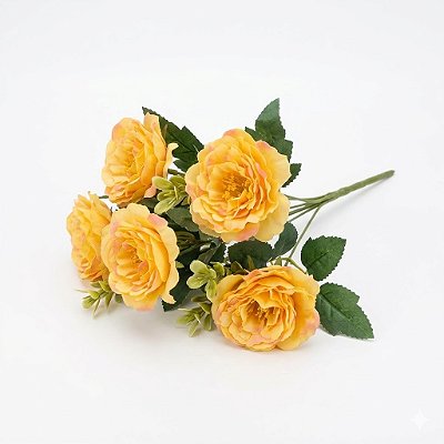 BUQUE PEONIA X6 LARANJA 34CM 131096