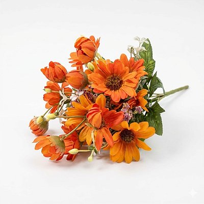 MINI BUQUE FLOR DO CAMPO X6 LARANJA 30CM