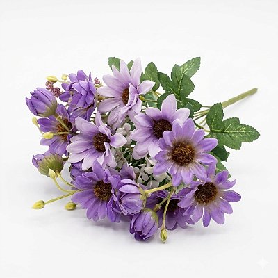 MINI BUQUE FLOR DO CAMPO X6 LILÁS 30CM