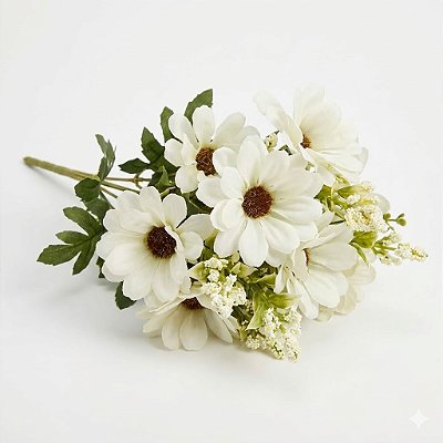 BUQUE MARGARIDA X6 BRANCA 35CM 131083
