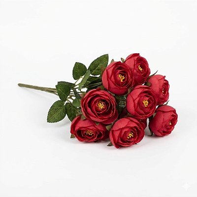 BUQUE CAMELIA VERMELHO 23CM X7 130738