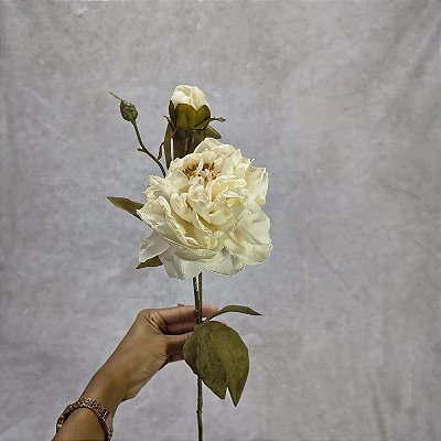 Galho Peonia Outonada 70CM- Creme