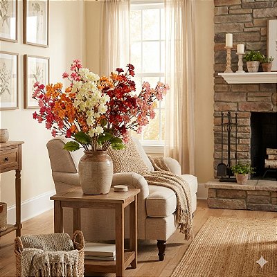 HASTE FLOR DELICADA ARTIFICIAL X5 60CM 6 CORES