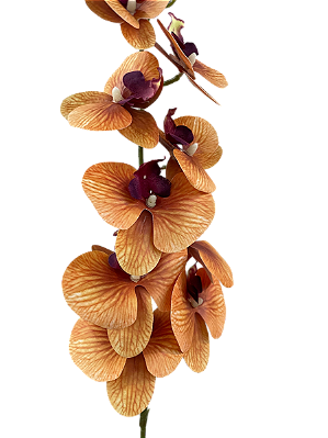 ORQUIDEA SILICONE TOQUE REAL LARANJA X9 110CM FLOR ARTIFICIAL 12941L