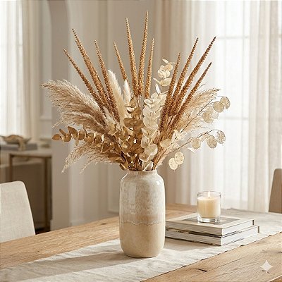 HASTE CAPIM ESPIGADO DESIDRATADO 91CM BEGE 131405