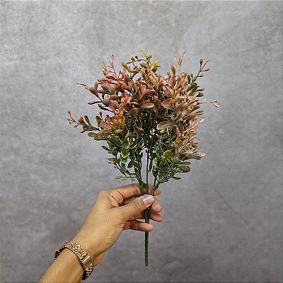 MINI BUQUE VERDE X 5  36 CM  - VV - Verde Avermelhado