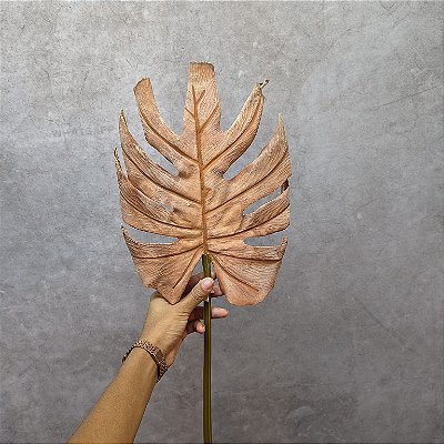 HASTE FOLHA MONSTERA DESIDRATADA 83CM ROSA OUTONADO 131369