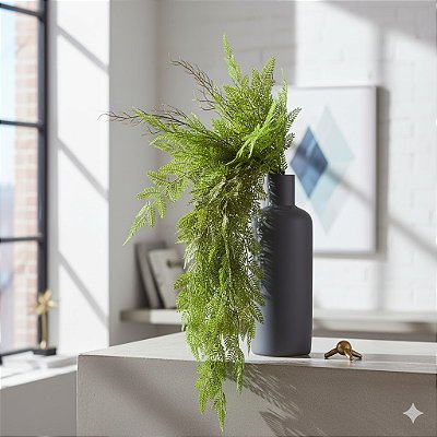 PENDENTE LUXO X5 112CM TIPO SAMAMBAIA VERDE ENVELHECIDO 131366