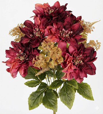 BUQUÊ DALIA OUTONADA X10 48CM  - MARSALA 131010