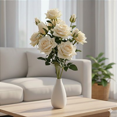 HASTE DE ROSA X3 CREME 80CM 131271